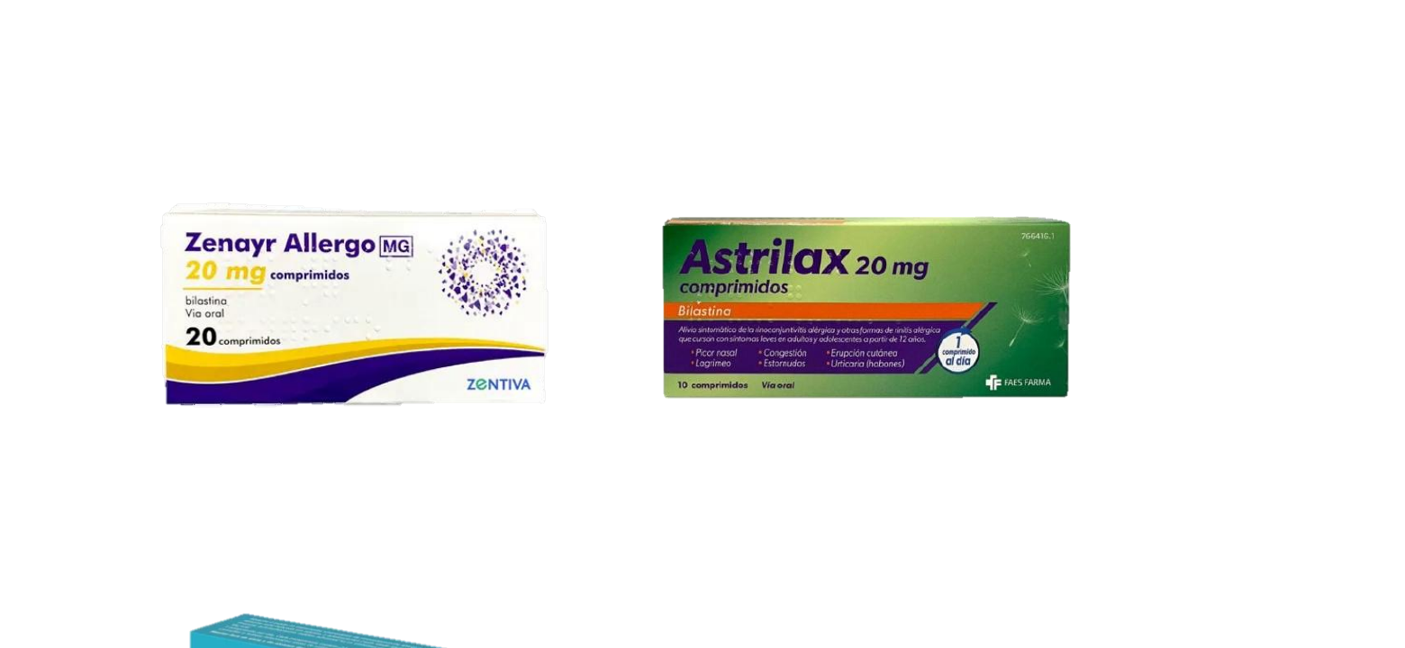 Concorrentes bilastina: Zenayr, Astrilax, Alostine, Allerzin