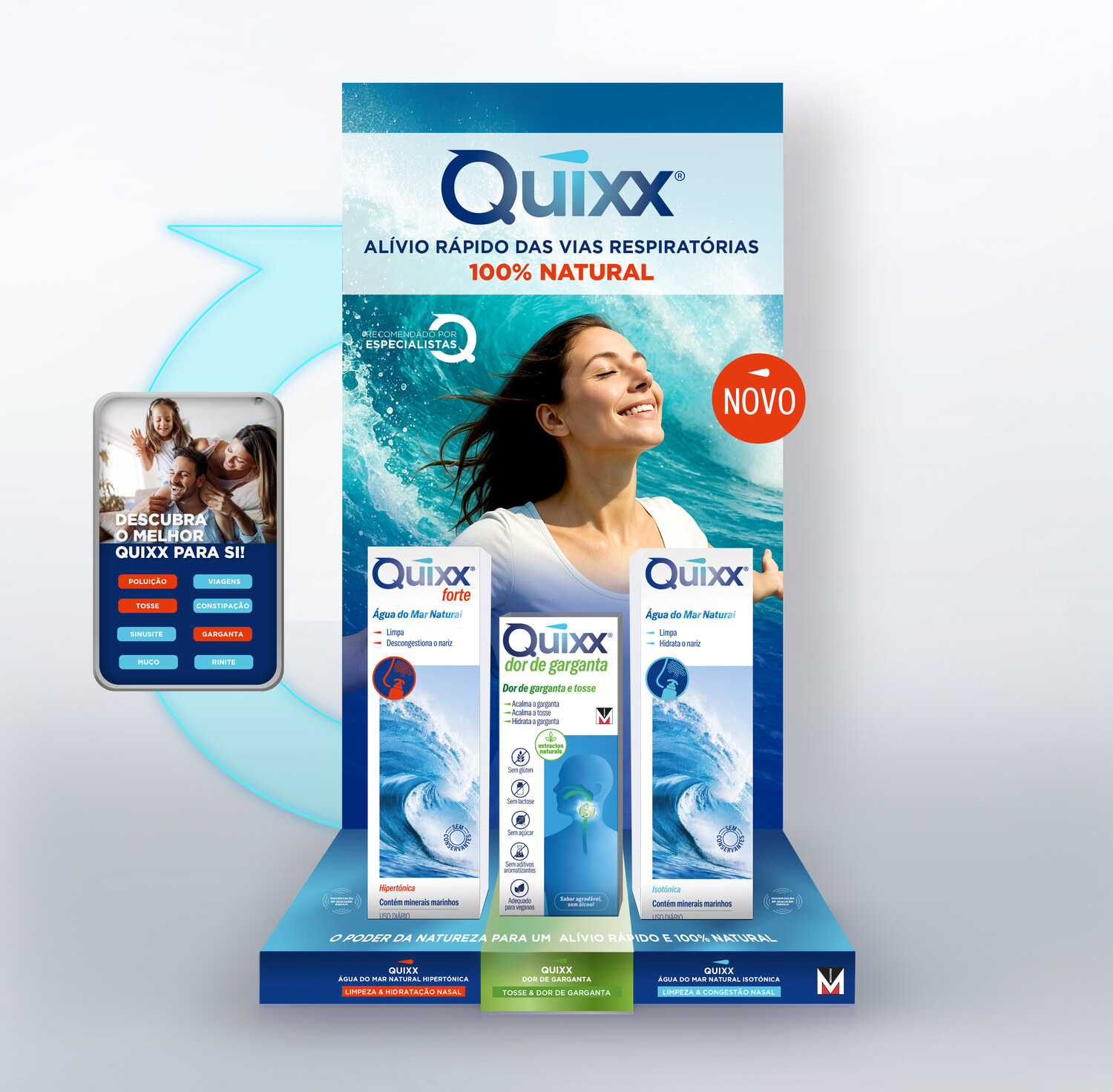 Expositor de balcão Quixx em 3D